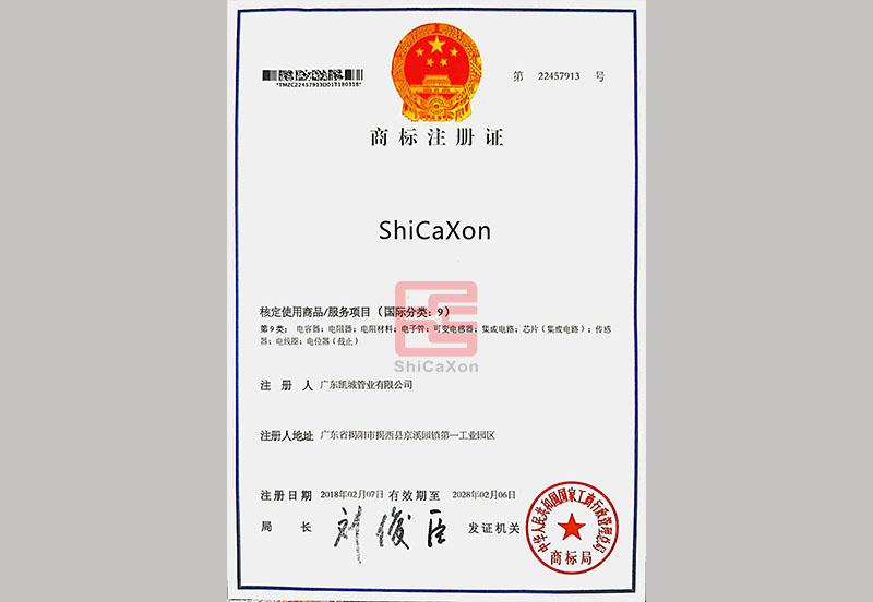 ShiCaXon Trademark registration certificate